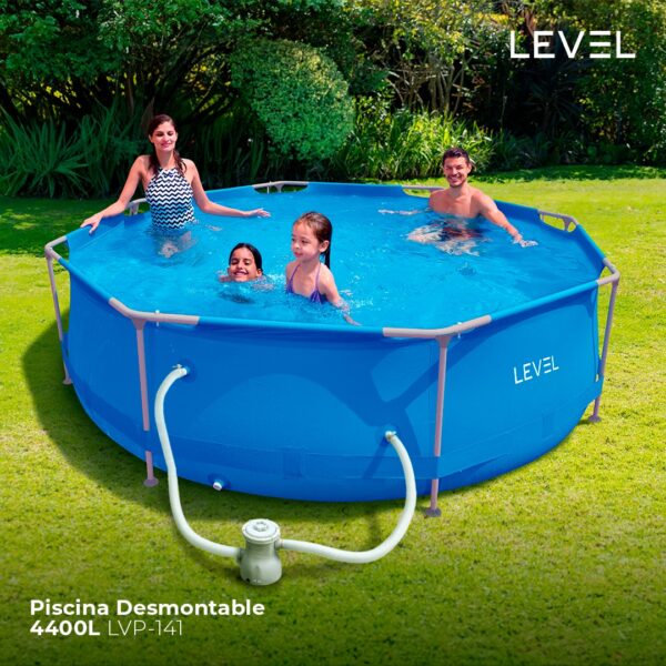 Piscina Circular Level Pro 4.400 Lts LVP-141 - 3m x 76cm con Marco Metálico Resistente